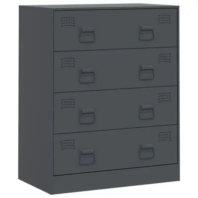 Komoda - Predalnik antracitna 67x39x83 cm jeklo