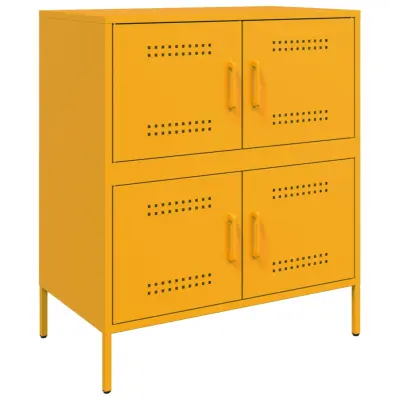 Komoda - Predalnik gorčično rumena 68x39x79 cm jeklo