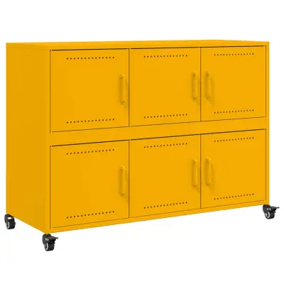 Komoda - Predalnik gorčično rumena 100,5x39x72 cm jeklo