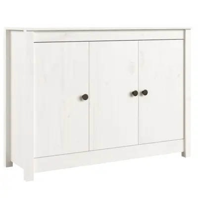 Komoda - Predalnik bela 100x35x74 cm trdna borovina