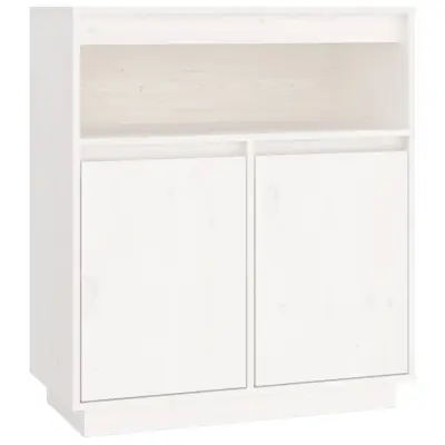 Komoda - Predalnik bela 70x34x80 cm trdna borovina