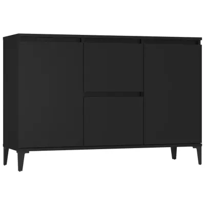 Komoda - Predalnik črna 104x35x70 cm iverna plošča