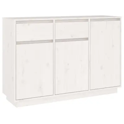 Komoda - Predalnik bela 110x34x75 cm trdna borovina