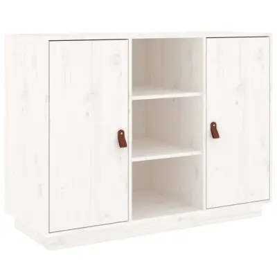 Komoda - Predalnik bela 100x40x75 cm trdna borovina