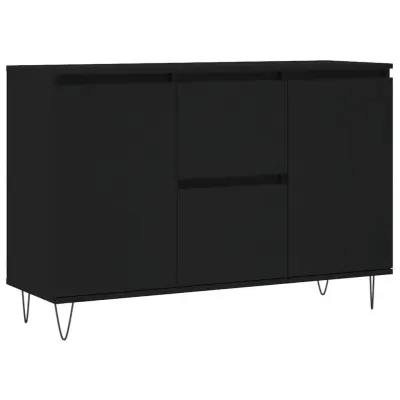Komoda - Predalnik črna 104x35x70 cm inženirski les