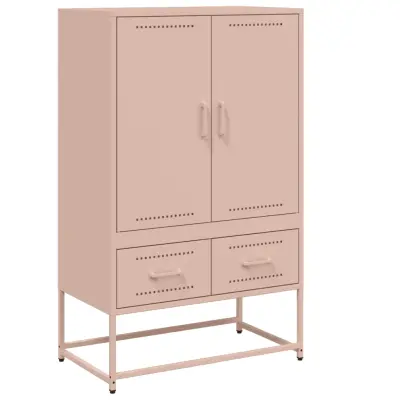 Visoka omara - Komoda - Predalnik roza 68x39x111,5 cm jeklo