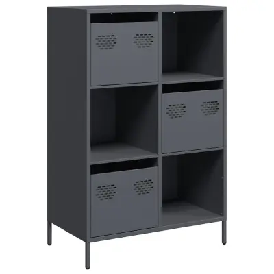 Visoka omara - Komoda - Predalnik antracit 68x39x103,5 cm jeklo