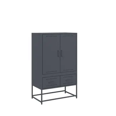 Visoka omara - Komoda - Predalnik antracit 68x39x111,5 cm jeklo