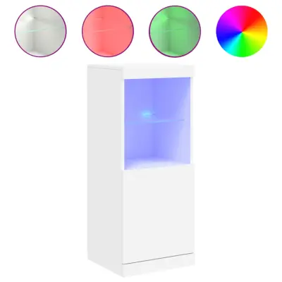 Komoda - Predalnik z LED lučkami bela 41x37x100 cm