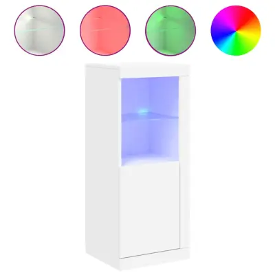 Komoda - Predalnik z LED lučkami bela 41x37x100 cm