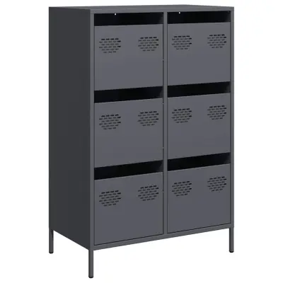 Visoka omara - Komoda - Predalnik antracit 68x39x101,5 cm jeklo