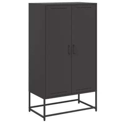Visoka omara - Komoda - Predalnik črna 68,5x38,5x123,5 cm jeklo