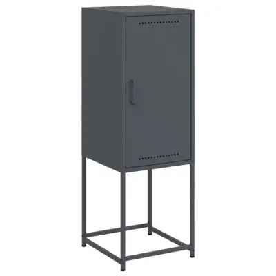 Visoka omara - Komoda - Predalnik antracitna 36x39x107 cm jeklo