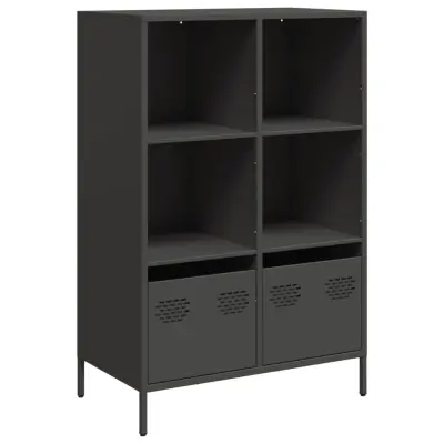Visoka omara - Komoda - Predalnik črna 68x39x103,5 cm jeklo
