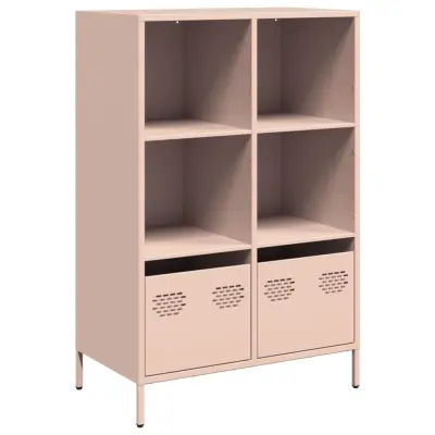 Visoka omara - Komoda - Predalnik roza 68x39x103,5 cm jeklo