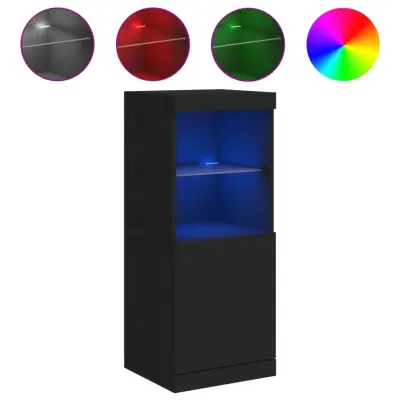 Komoda - Predalnik z LED lučkami črna 41x37x100 cm