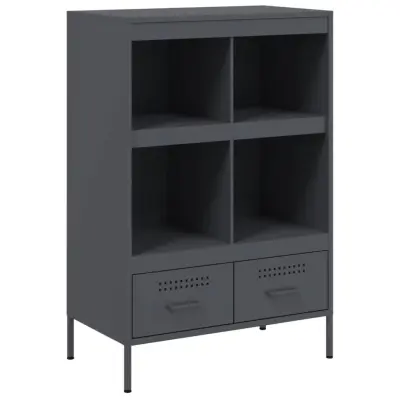 Visoka omara - Komoda - Predalnik antracit 68x39x101,5 cm jeklo