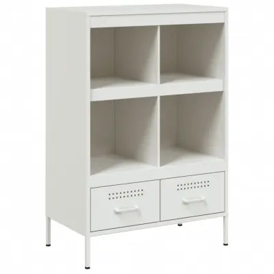 Visoka omara - Komoda - Predalnik bela 68x39x101,5 cm jeklo