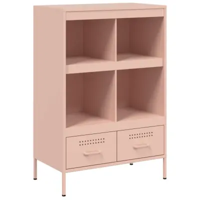 Visoka omara - Komoda - Predalnik roza 68x39x101,5 cm jeklo