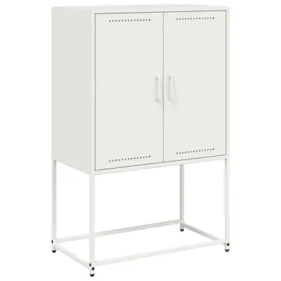 Visoka omara - Komoda - Predalnik bela 68,5x38,5x107 cm jeklo
