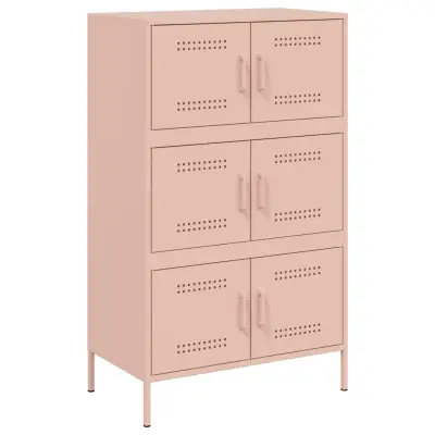 Visoka omara - Komoda - Predalnik roza 68x39x113 cm jeklo