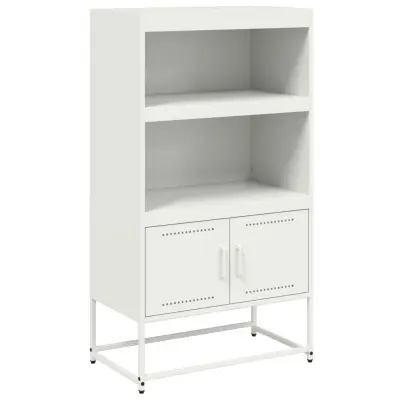Visoka omara - Komoda - Predalnik bela 68,5x38,5x123,5 cm jeklo