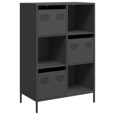 Visoka omara - Komoda - Predalnik črna 68x39x103,5 cm jeklo
