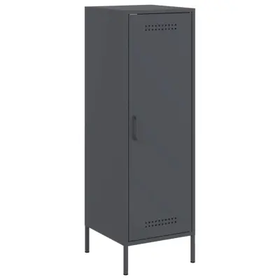 Visoka omara - Komoda - Predalnik antracitna 36x39x113 cm jeklo