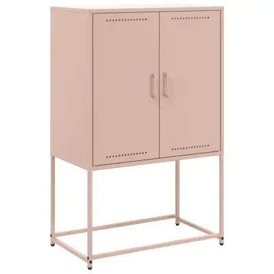Visoka omara - Komoda - Predalnik roza 68,5x38,5x107 cm jeklo