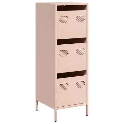 Visoka omara - Komoda - Predalnik roza 39x35x103,5 cm jeklo