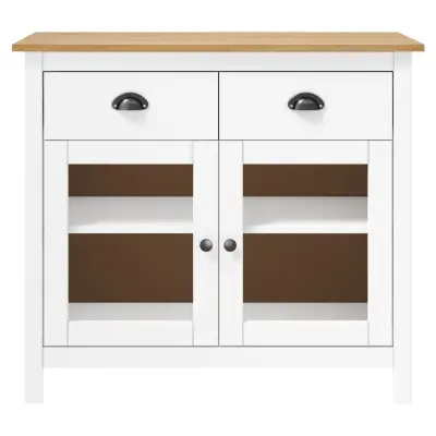 Komoda - Predalnik Hill bela 90x40x80 cm trdna borovina