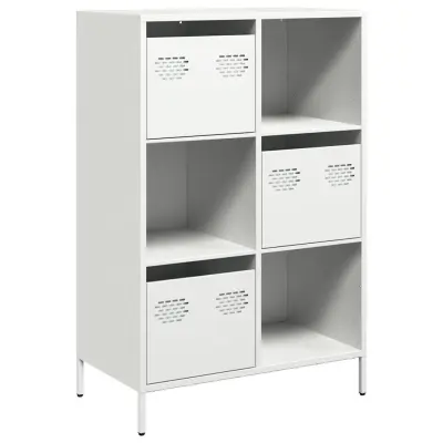 Visoka omara - Komoda - Predalnik bela 68x39x103,5 cm jeklo