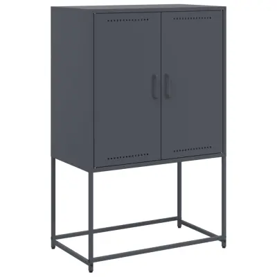 Visoka omara - Komoda - Predalnik antracit 68,5x38,5x107 cm jeklo