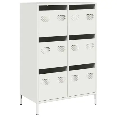 Visoka omara - Komoda - Predalnik bela 68x39x101,5 cm jeklo