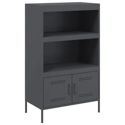 Visoka omara - Komoda - Predalnik antracitna 68x39x113 cm jeklo