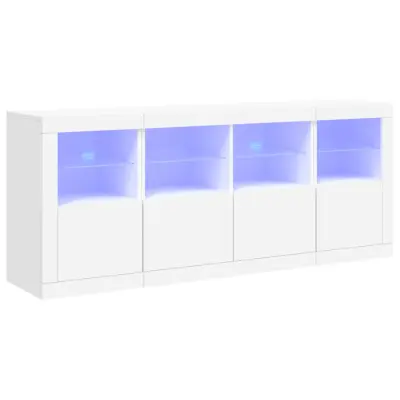 Komoda - Predalnik z LED diodami bela 163x37x67 cm