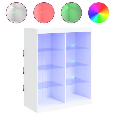 Komoda - Predalnik z LED lučkami bela 81x37x100 cm