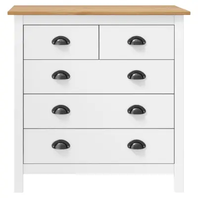 Komoda - Predalnik Hill bela 79x40x80 cm trdna borovina