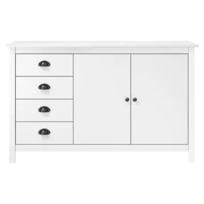 Komoda - Predalnik Hill bela 130x40x80 cm trdna borovina