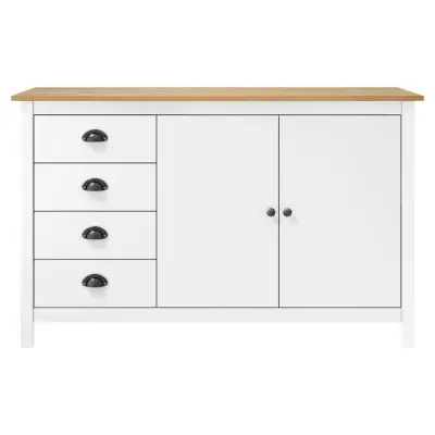 Komoda - Predalnik Hill bela 130x40x80 cm trdna borovina