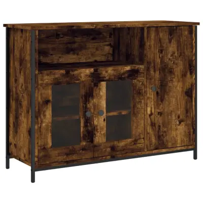 Komoda - Predalnik dimljeni hrast 100x35x75 cm inženirski les