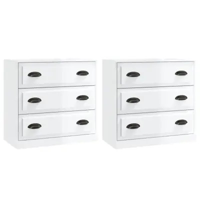 Komoda - Predalnik 2 kosa visok sijaj bel inženirski les