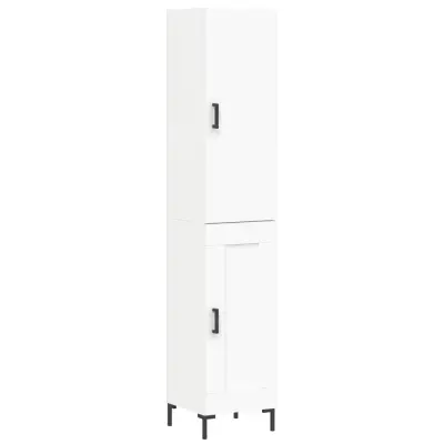 Visoka omara - Komoda - Predalnik bela 34,5x34x180 cm inženirski les