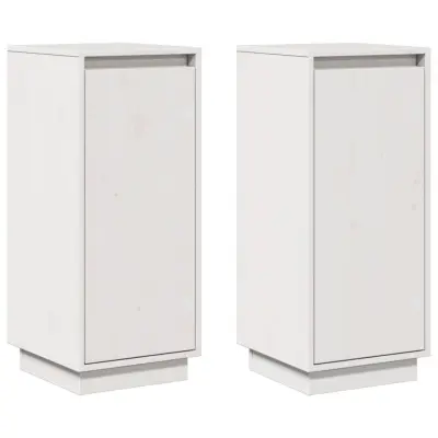 Komoda - Predalnik 2 kosa bela 31,5x34x75 cm trdna borovina