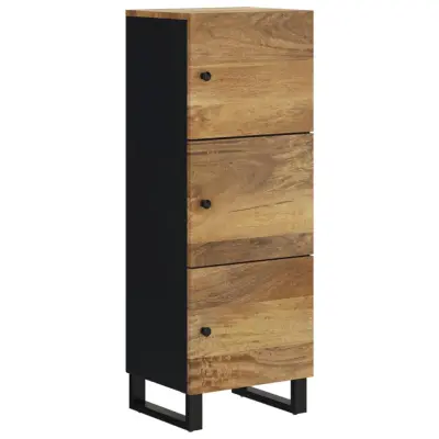 Visoka omara - Komoda - Predalnik s 3 vrati 40x33x110 cm trden mangov les in železo