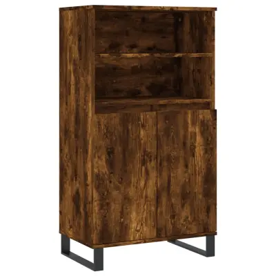 Visoka omara - Komoda - Predalnik dimljen hrast 60x36x110 cm inženirski les