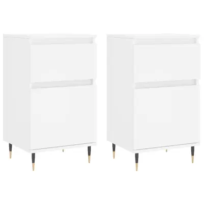 Komoda - Predalnik 2 kosa bela 40x35x70 cm inženirski les