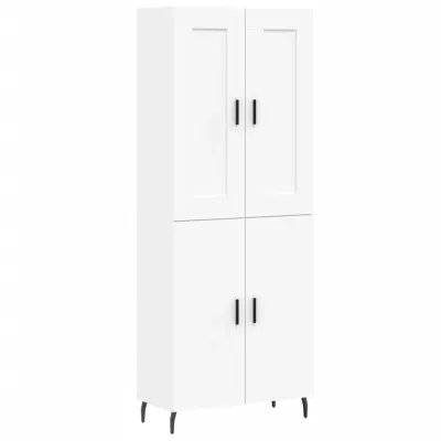 Visoka omara - Komoda - Predalnik bela 69,5x34x180 cm inženirski les