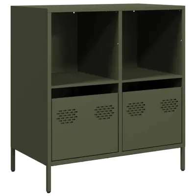 Komoda - Predalnik olivno zelena 68x39x73,5 cm hladno valjano jeklo