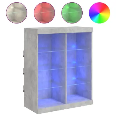 Komoda - Predalnik z LED lučkami betonsko siva 81x37x100 cm